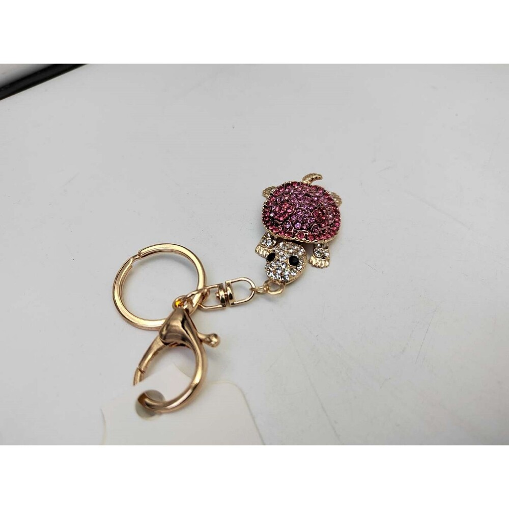 Creative Diamond Encrusted Turtle Car Keychain Cute Small Gift Charm